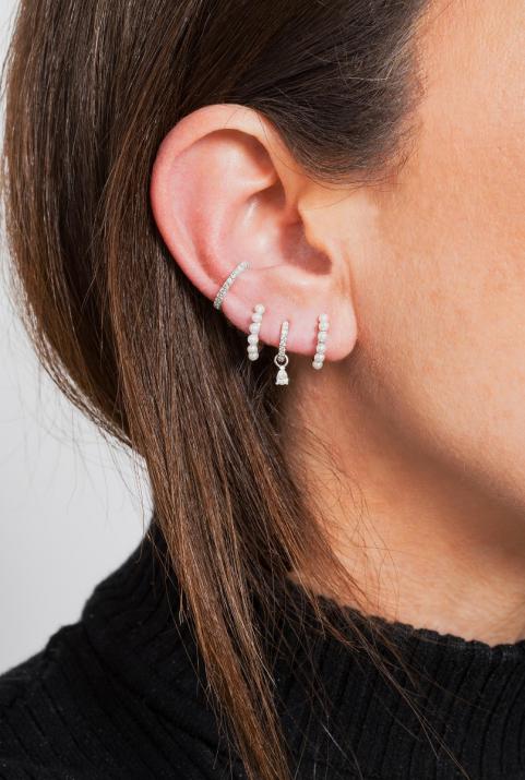 Pendiente Ear Cuff Si Joli Diamant Oro Blanco - Redline - 0++