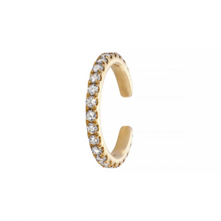 Pendiente Ear Cuff Si Joli Diamant Oro Amarillo - Redline - 0++