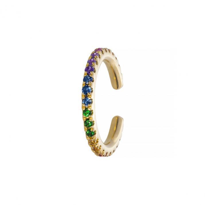 Pendiente Ear Cuff Si Joli Rainbow Oro Amarillo - Redline - 0++