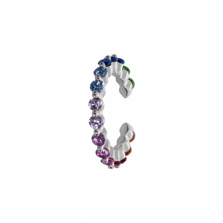 Pendiente Ear Cuff Si Joli Aurelange Rainbow Oro Blanco - Redline