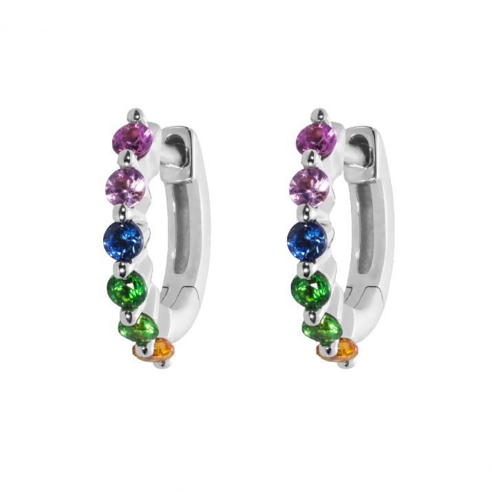 Pendiente Si Joli Mini Creole Aurelange Rainbow Oro Blanco - Redline