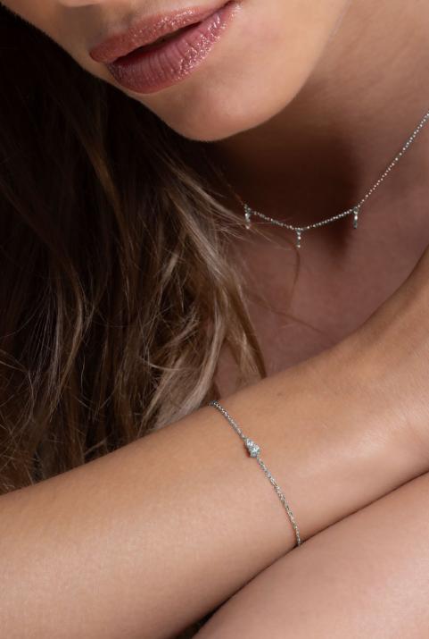 Pulsera de cadena Abby Oro Blanco - Redline - 0++