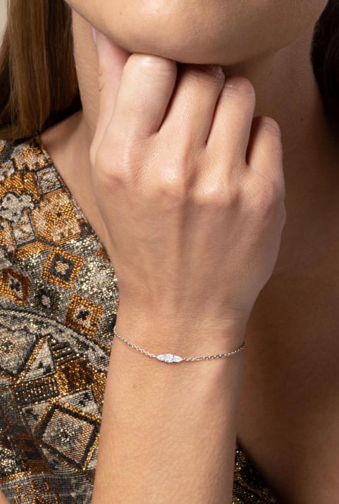 Pulsera de cadena So Abby Oro Blanco - Redline - 0++