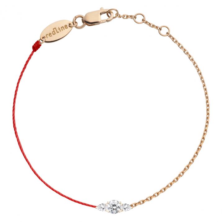 Pulsera Media Cadena Medio Hilo So Abby Oro rosa - Redline