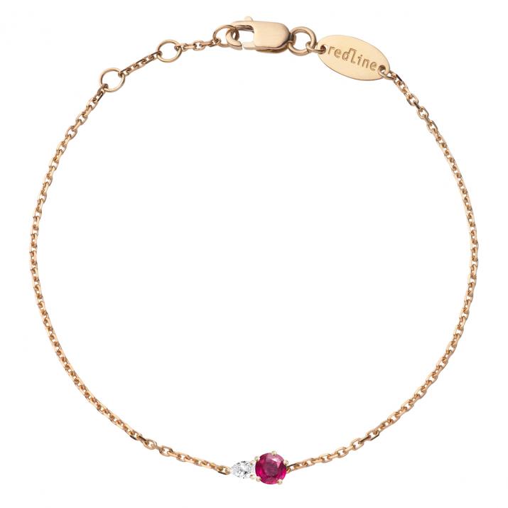 Pulsera de cadena Abby Rubis Oro rosa - Redline