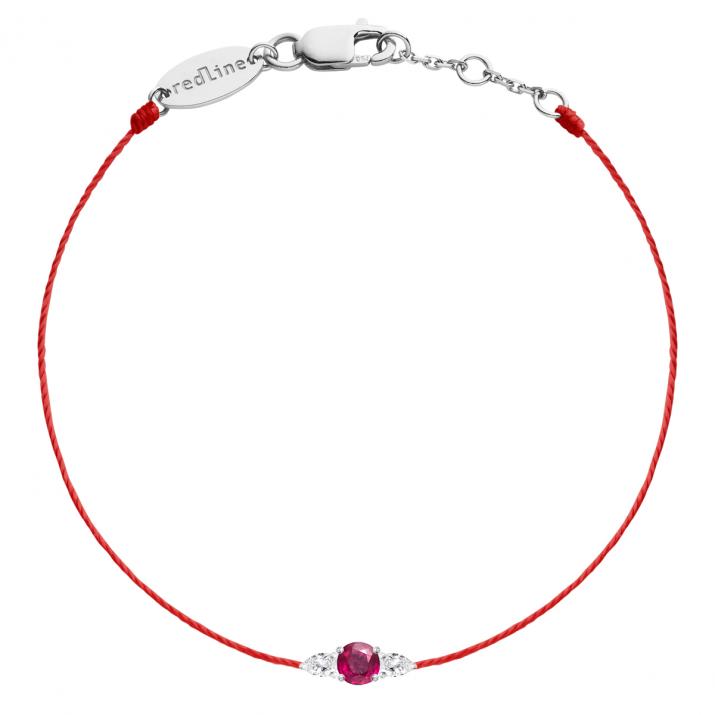 Pulsera Hilo So Abby Rubis Oro Blanco - Redline - 0++