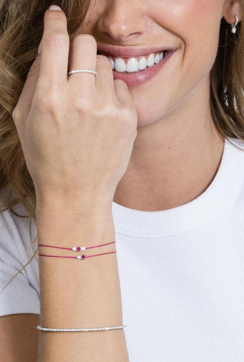 Pulsera Hilo So Abby Rubis Oro Amarillo - Redline - 0++