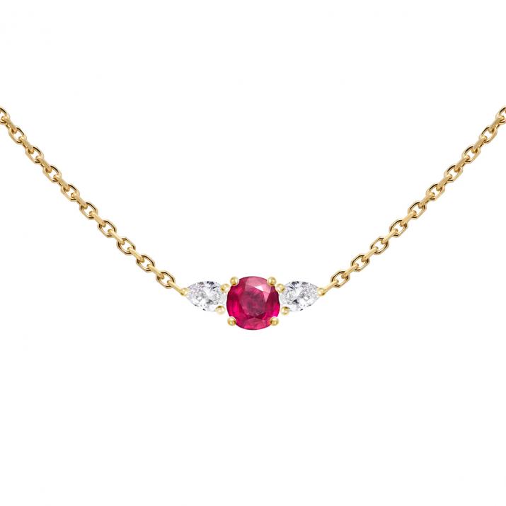 Collar de Cadena So Abby Rubis Oro Amarillo - Redline