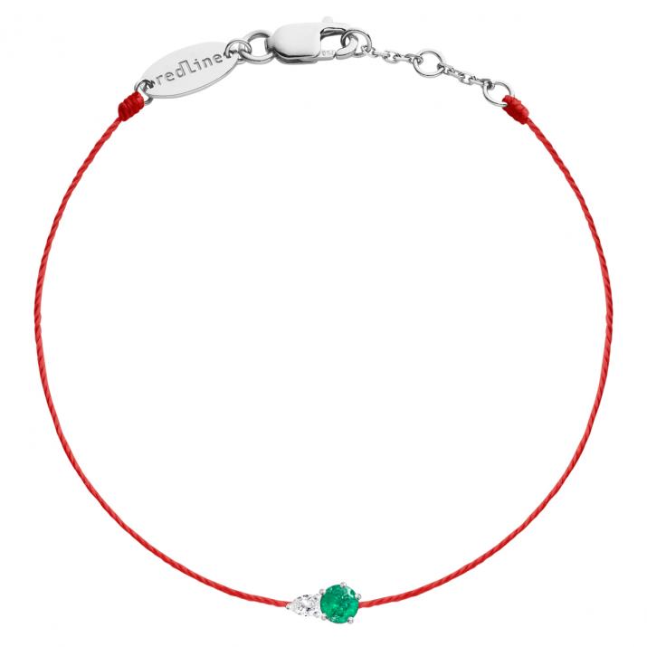 Pulsera Hilo Abby émeraude Oro Blanco - Redline - 0++