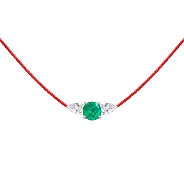 Collar de Hilo So Abby Emeraude Oro Blanco - Redline