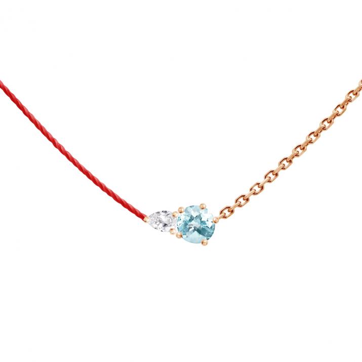 Collar Media Cadena Medio Hilo Abby Topaze Oro rosa - Redline