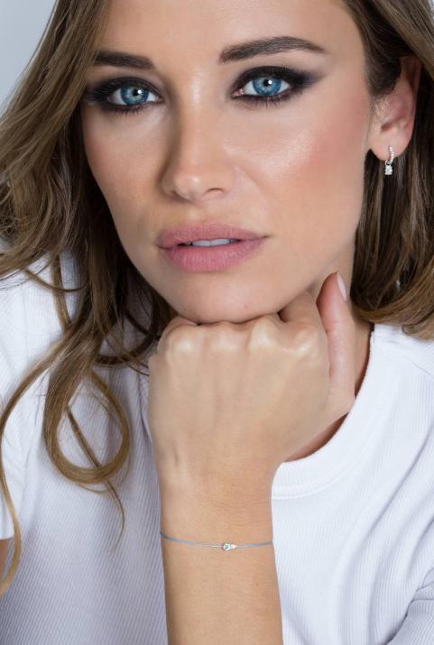 Pulsera Hilo Abby Topaze  Oro Blanco - Redline - 0++