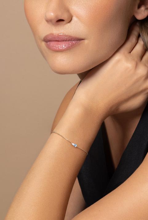 Pulsera de cadena Abby Topaze Oro Blanco - Redline - 0++