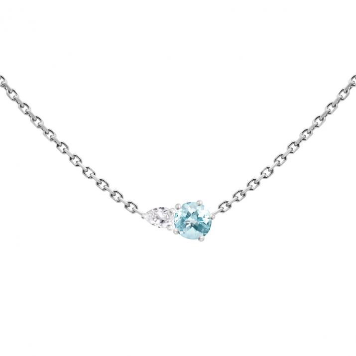 Collar de Cadena Abby Topaze Oro Blanco - Redline