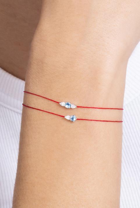 Pulsera Hilo So Abby Topaze  Oro Blanco - Redline - 0++