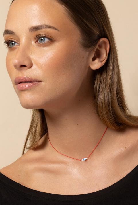 Collar de Hilo So Abby Topaze Oro Blanco - Redline - 0++