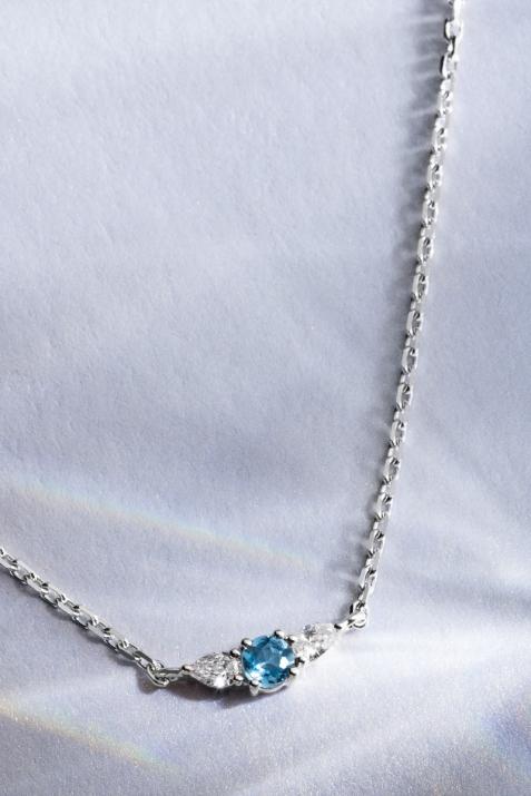 Collar de Cadena So Abby Topaze Oro Blanco - Redline - 0++