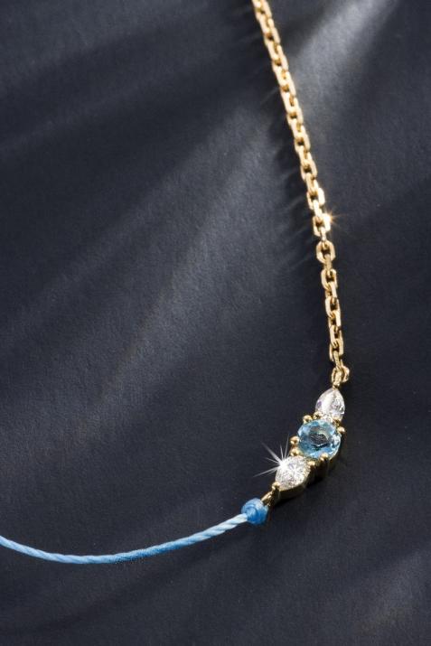 Collar Media Cadena Medio Hilo So Abby Topaze Oro Amarillo - Redline - 0++