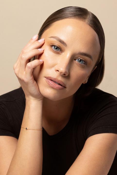 Pulsera en cadena con 0.10ct de diamante negro en base de oro rosa - Redline - 0++