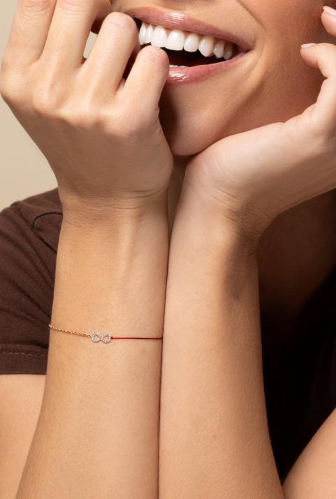 Pulsera Media Cadena Medio Hilo Elyseum Oro rosa - Redline - 0++