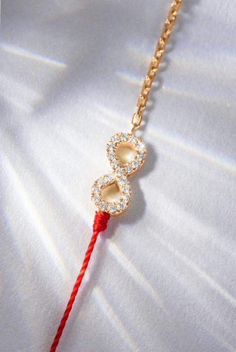 Pulsera Media Cadena Medio Hilo Elyseum Oro rosa - Redline - 0++