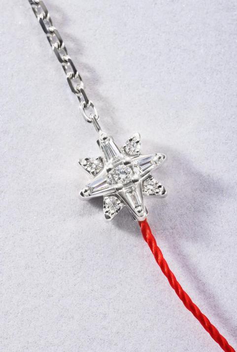 Pulsera Media Cadena Medio Hilo Lunova Oro Blanco - Redline - 0++