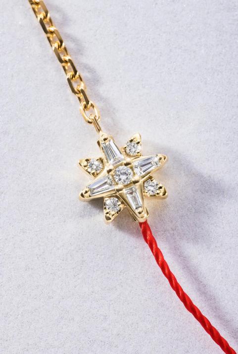 Pulsera Media Cadena Medio Hilo Lunova Oro Amarillo - Redline - 0++