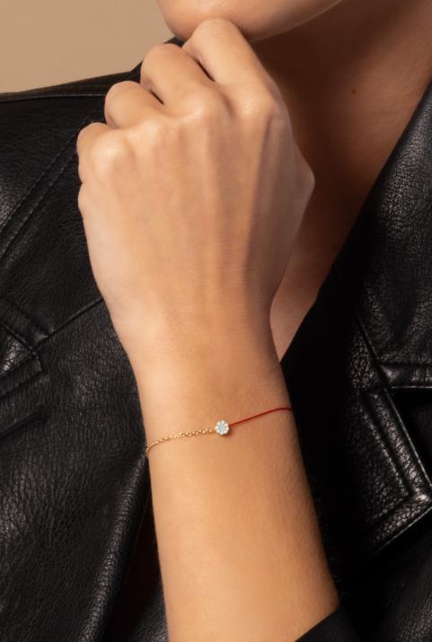 Pulsera Media Cadena Medio Hilo Melody Oro Amarillo - Redline - 0++