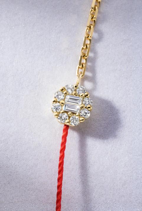 Pulsera Media Cadena Medio Hilo Melody Oro Amarillo - Redline - 0++