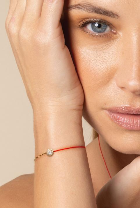 Pulsera Media Cadena Medio Hilo Melody Oro Amarillo - Redline - 0++