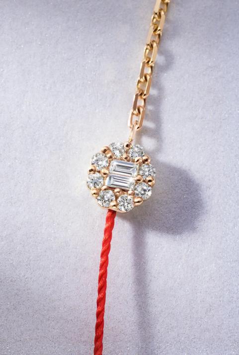 Pulsera Media Cadena Medio Hilo Melody Oro rosa - Redline - 0++