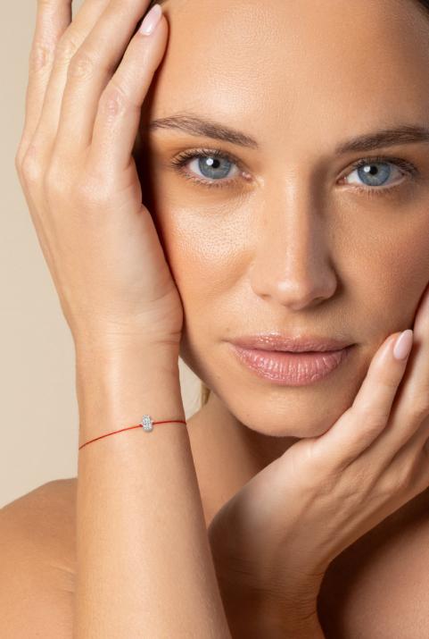 Pulsera Hilo Manita Oro Blanco - Redline - 0++