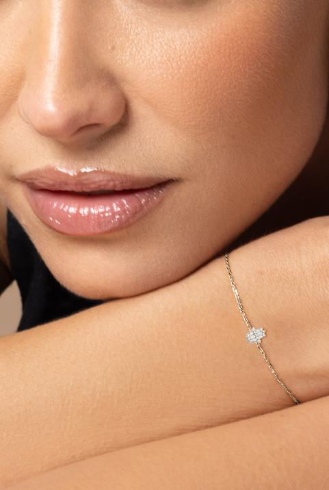 Pulsera de cadena Manita Oro Blanco - Redline - 0++
