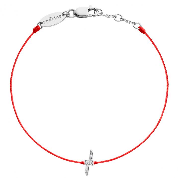Pulsera todo hilo en oro blanco 18K con rayo de diamantes de 0,07 ct - Redline - 0++