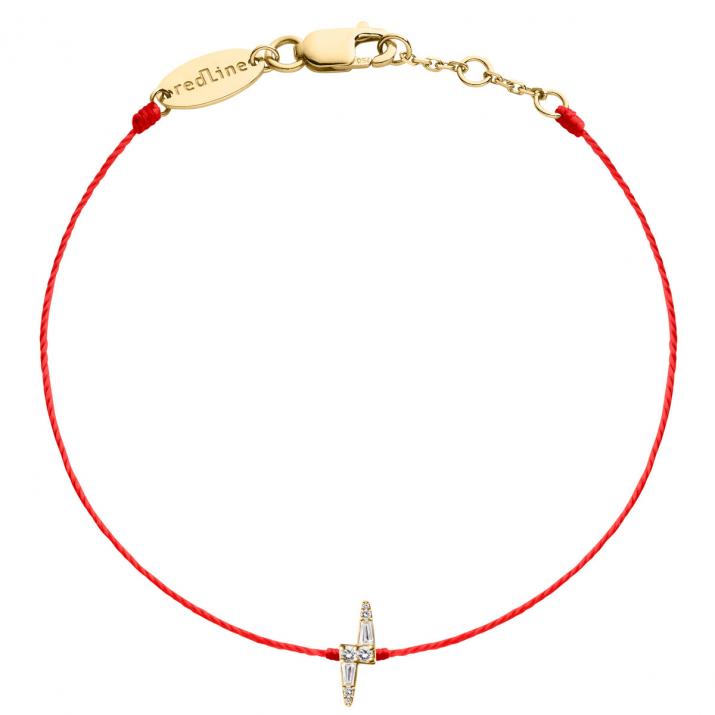 Pulsera todo hilo en oro amarillo 18K con rayo de diamantes de 0,07 ct - Redline - 0++