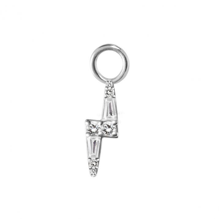 Charm de pendiente en oro blanco 18K, rayo de diamantes 0,07 ct, por unidad - Redline