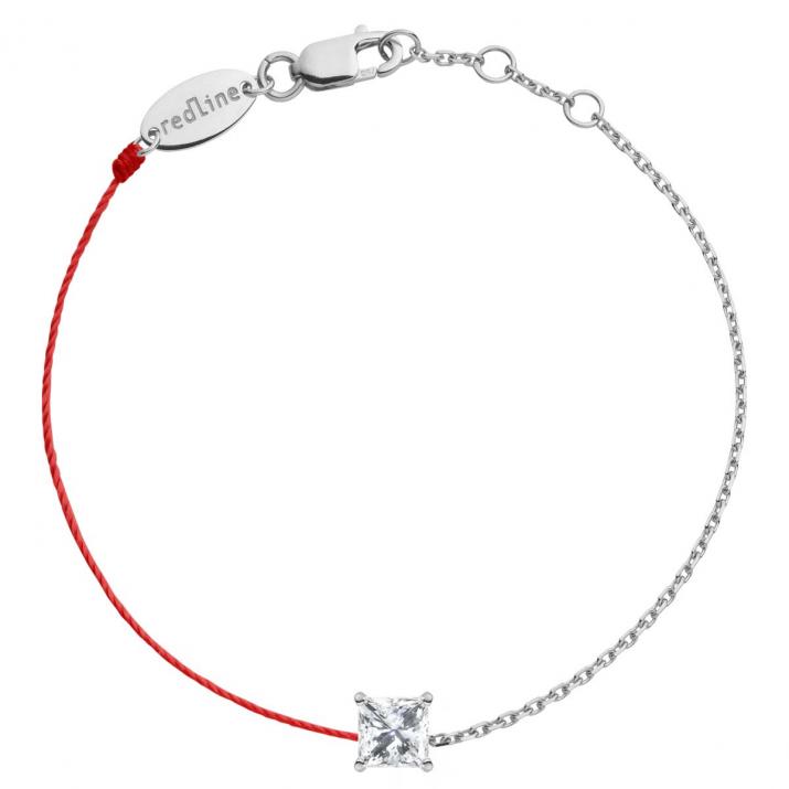 Pulsera Media Cadena Medio Hilo So Princesse Oro Blanco - Redline