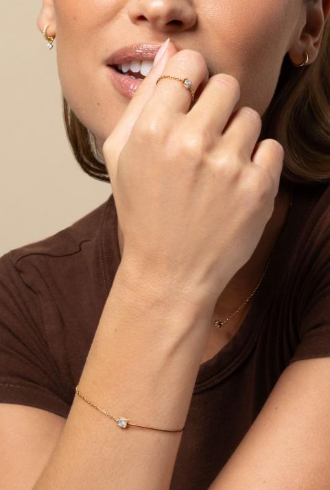 Pulsera Media Cadena Medio Hilo So Princesse Oro rosa - Redline - 0++