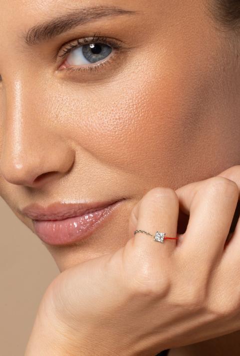 Anillo de Alambre y Cadena So Princesse Oro Blanco - Redline - 0++