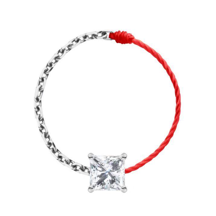 Anillo de Alambre y Cadena So Princesse Oro Blanco - Redline