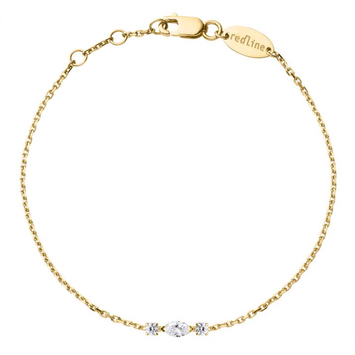 Pulsera de cadena en oro amarillo 18K, diamante marquesa y redondos 0,12 quilates - Redline