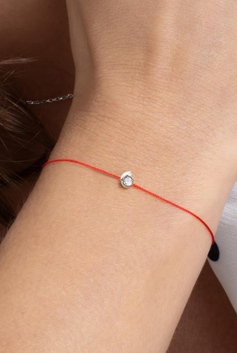 Pulsera Hilo Mini Horse Oro Blanco - Redline - 0++