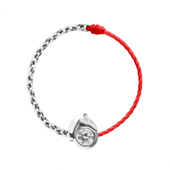 Anillo de Alambre y Cadena Mini Horse Oro Blanco - Redline