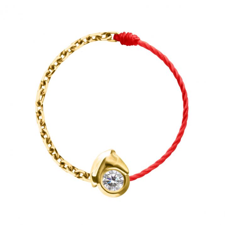 Anillo de Alambre y Cadena Mini Horse Oro Amarillo - Redline