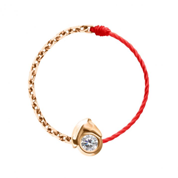 Anillo de Alambre y Cadena Mini Horse Oro rosa - Redline