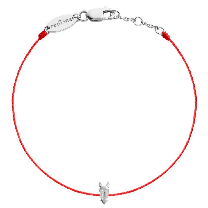 Pulsera Hilo Lucky Horse Oro Blanco - Redline - 0++