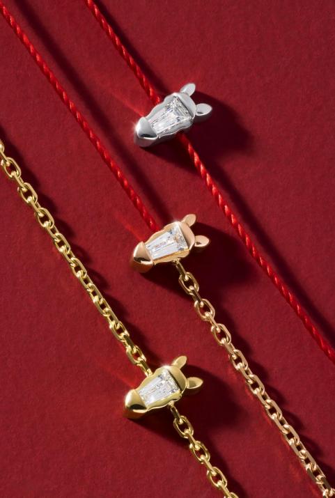 Pulsera Hilo Lucky Horse Oro Blanco - Redline - 0++