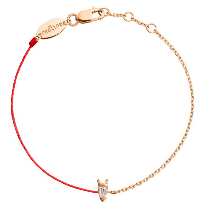 Pulsera Media Cadena Medio Hilo Lucky Horse Oro rosa - Redline - 0++