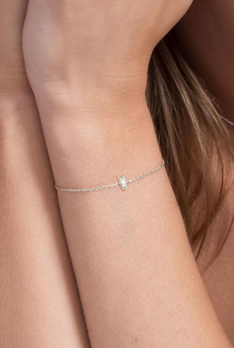 Pulsera de cadena Lucky Horse Oro Blanco - Redline - 0++