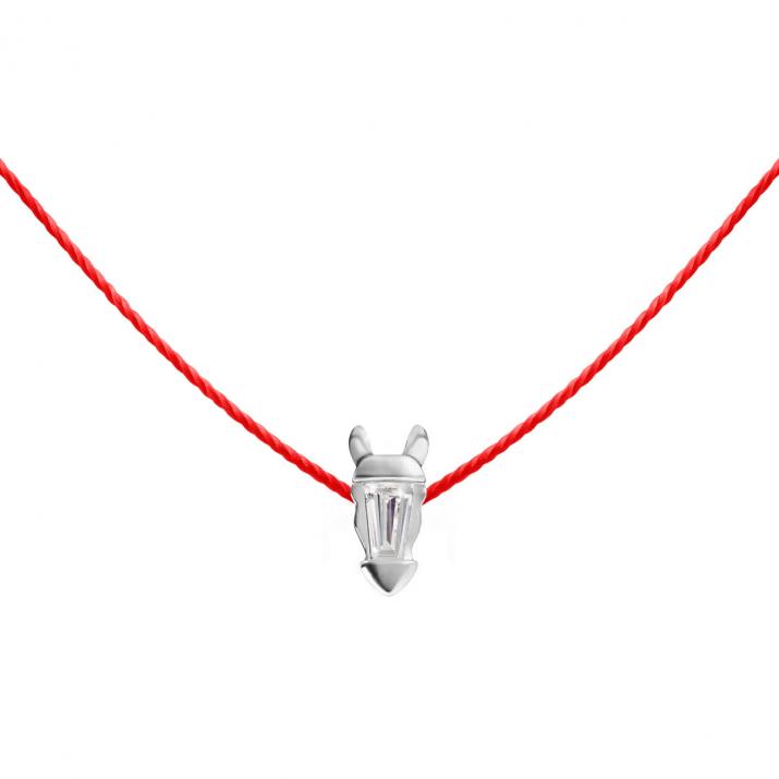 Collar de Hilo Lucky Horse Oro Blanco - Redline